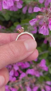 peach sapphire ring