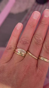 Champagne Moval Lab Diamond Ring