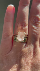 Invite Only Pink Emerald Cut Opalescent Sapphire Ring