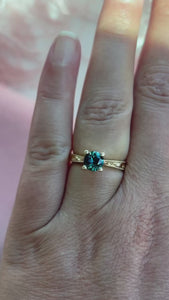 teal sapphire engagement ring