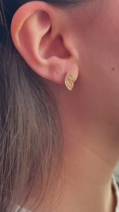 gold engraved earrings