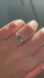 Inside Scoop Green Asscher Cut Opalescent Sapphire Ring