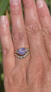 Purple Round Cut Opalescent Sapphire Ring