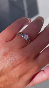 Lavender Sorbet Hexagon Cut Sapphire Ring