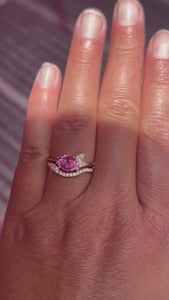 hot pink sapphire engagement ring