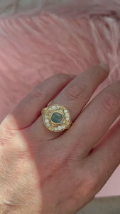 Big Sky Teal Asscher Cut Montana Sapphire Ring