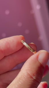 Pine Engraved Gold Band