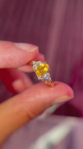 Yellow Oval Cut Sapphire Ring