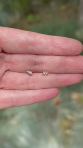 Pink Sapphire Cluster Earrings