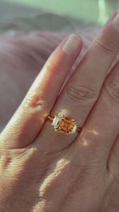 peach tourmaline engagement ring