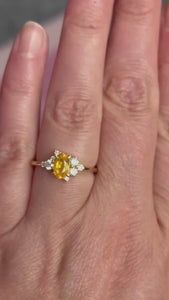 oval yellow sapphire ring