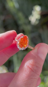 Pear Cut Spessartite Garnet Ring