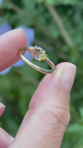 rose cut blue sapphire ring