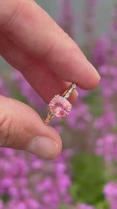 peach sapphire ring