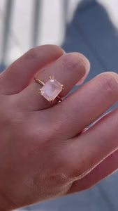 Invite Only Pink Emerald Cut Opalescent Sapphire Ring