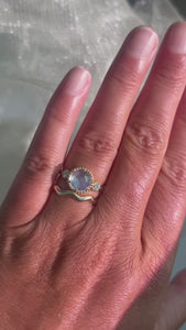 Love Potion Round Rose Cut Moonstone Ring