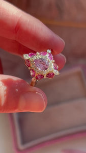 Girlie Pop Pink Pear Cut Montana Sapphire Ring