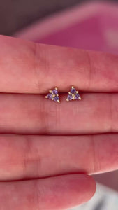 Purple Sapphire Cluster Earrings