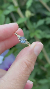 rose cut blue sapphire ring