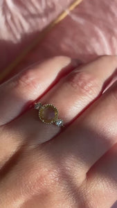 Pomelo Yellow Round Rose Cut Sapphire Ring