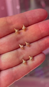 pink sapphire star studs