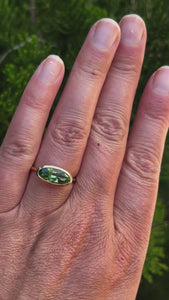 Pistachio Cookie Green Moval Cut Sapphire Ring