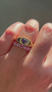 Rorschach Purple-Blue Heart Cut Sapphire Bombe Ring