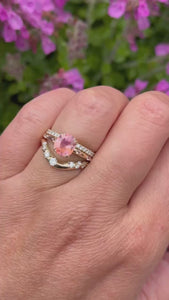 peach sapphire ring