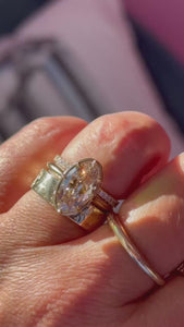 Champagne Moval Lab Diamond Ring