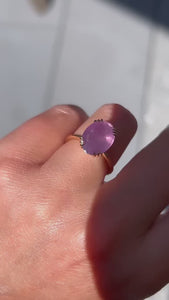 Surprise Party Pink Oval Cut Opalescent Sapphire Ring