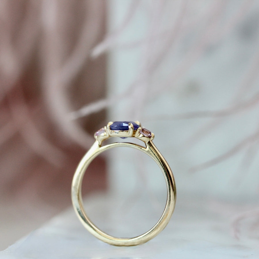 
            purple oval sapphire engagement ring