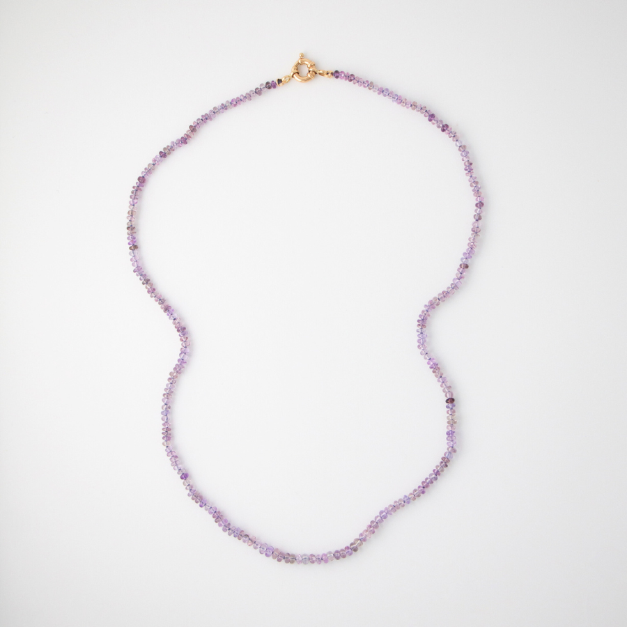 purple sapphire beaded necklace