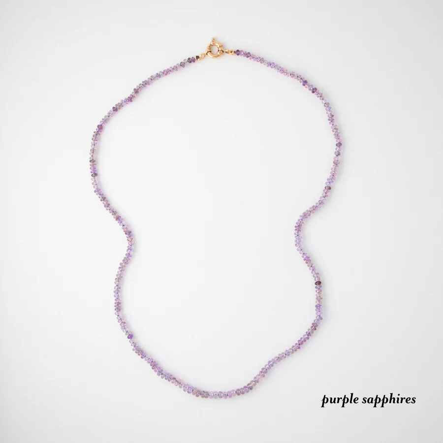 light green sapphire beaded necklace