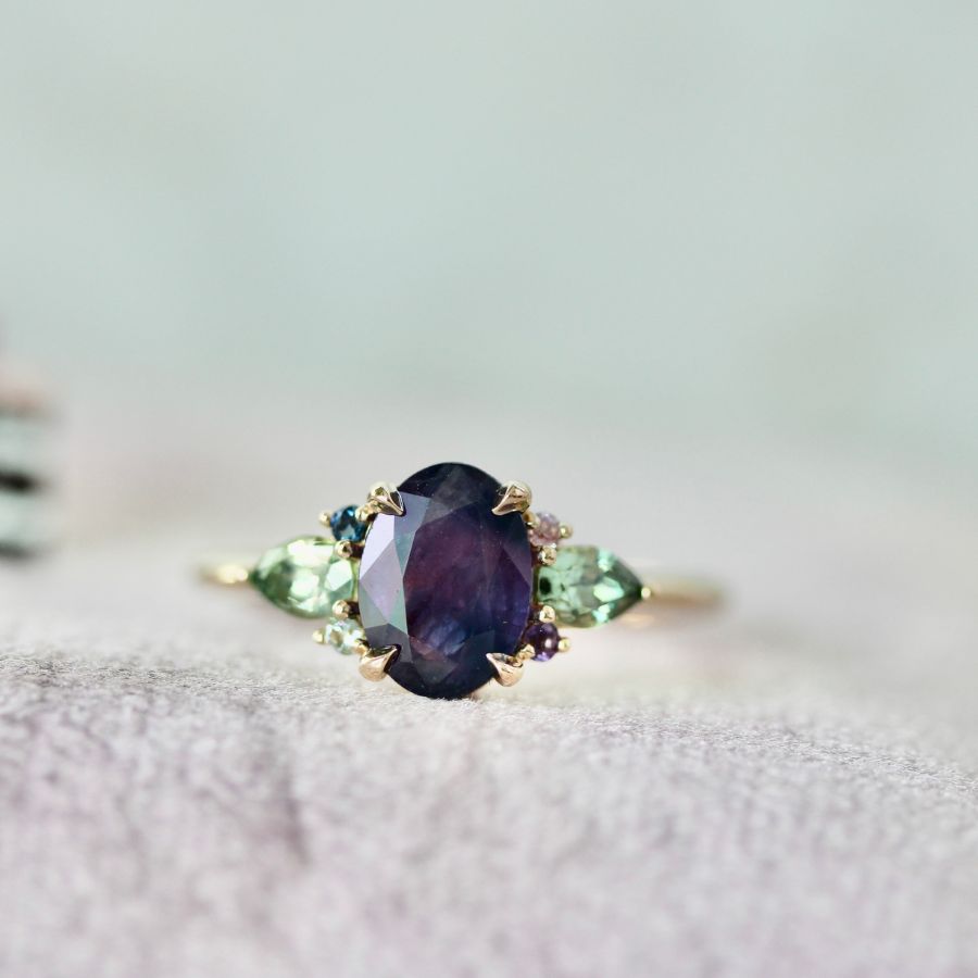 
            purple sapphire engagement ring