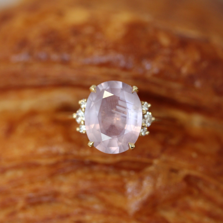 purple sapphire half halo ring