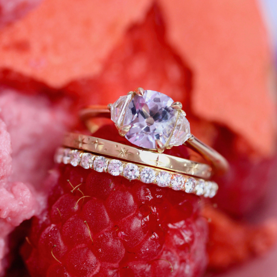 purple spinel engagement ring