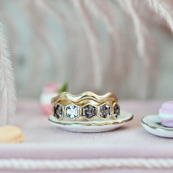 Moonstruck Purple Hexagon Cut Spinel Ring