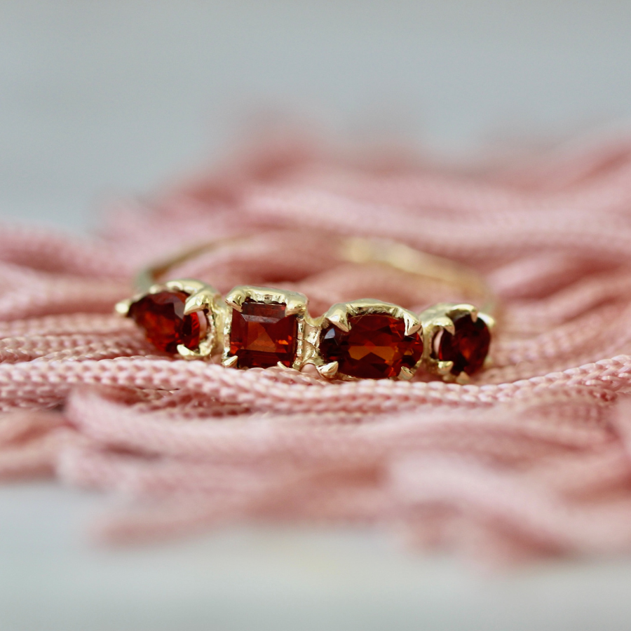 Red Gemstone Medley Ring