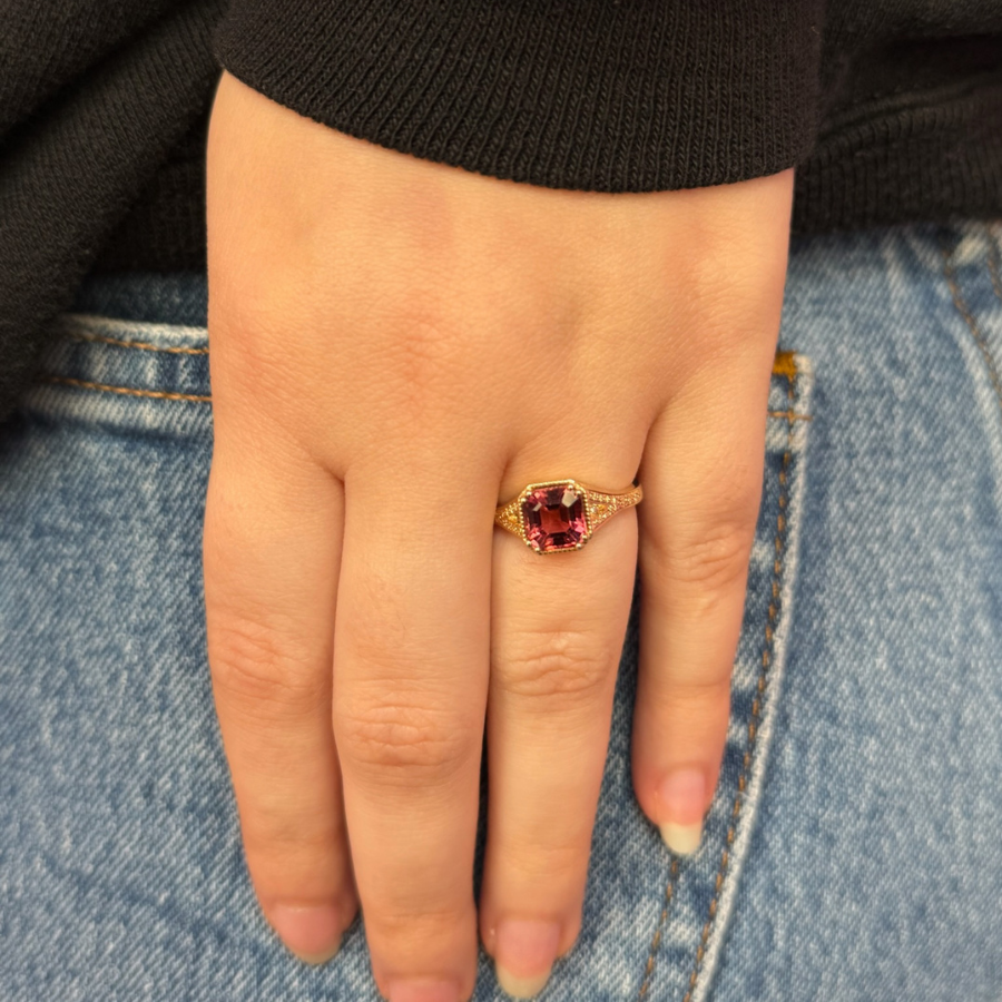 
            red tourmaline ring