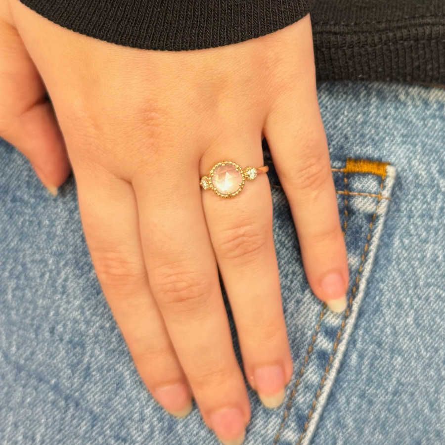 
            round moonstone ring