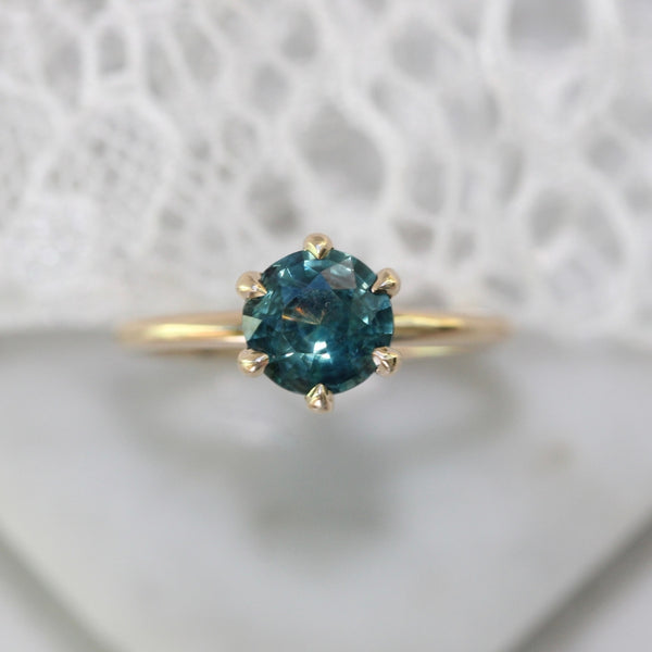 teal sapphire engagement ring