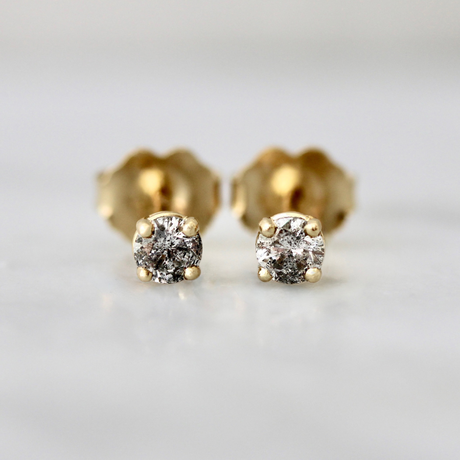 
            Salt &amp; Pepper Diamond Earrings