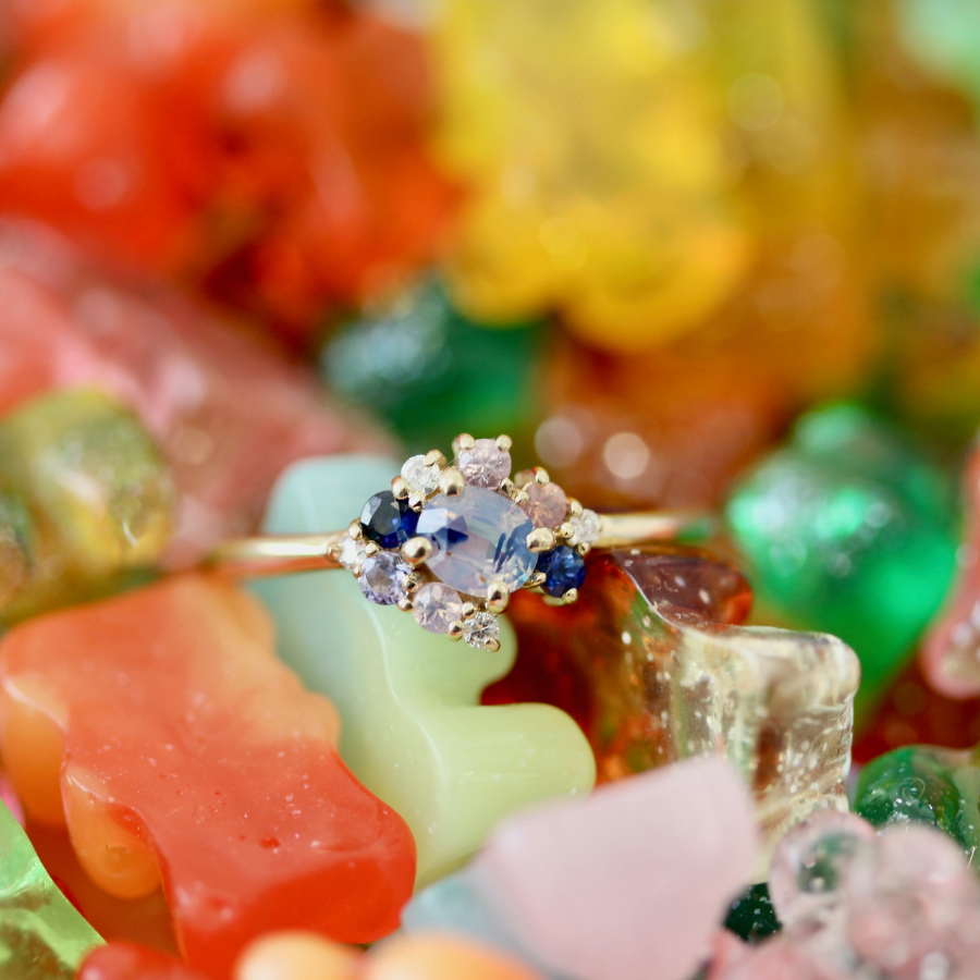sapphire cluster ring