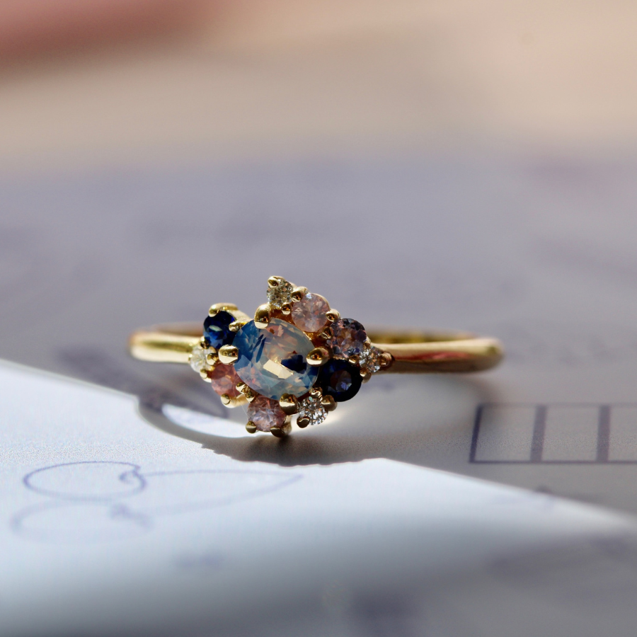 sapphire cluster ring