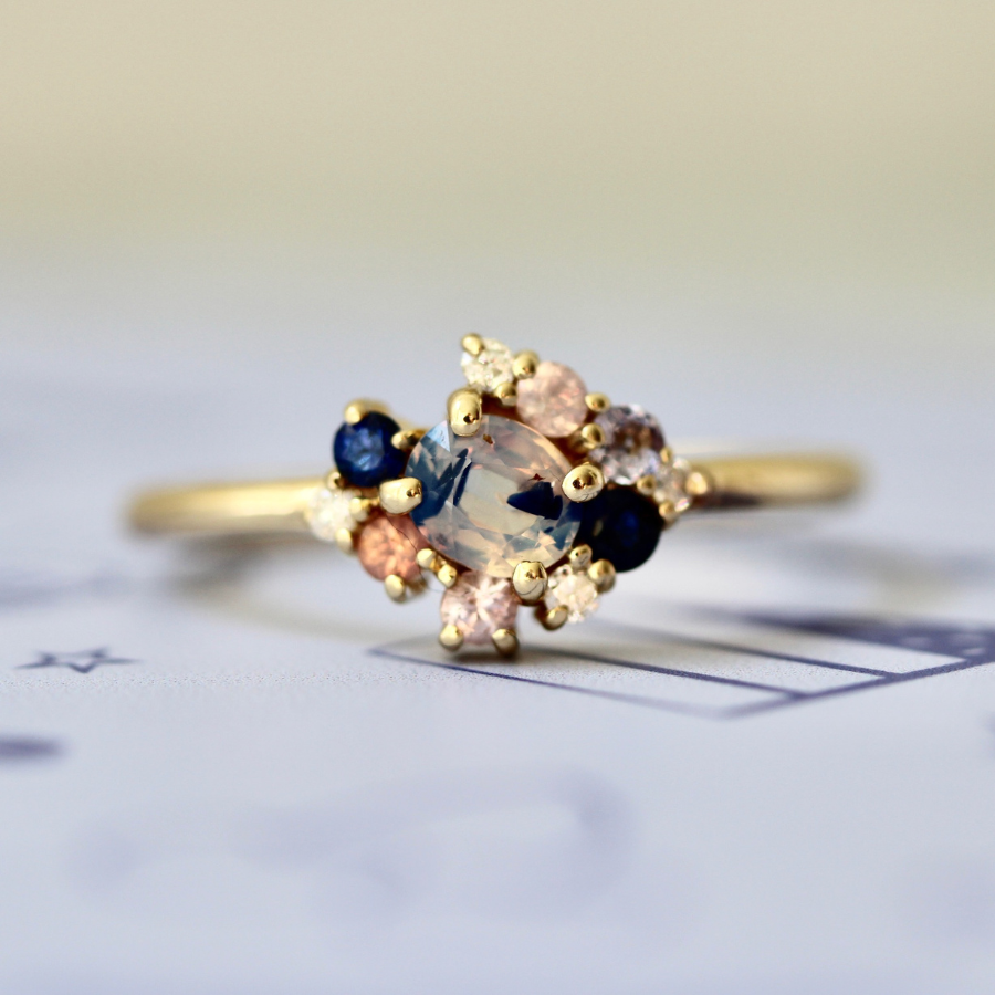 sapphire cluster ring