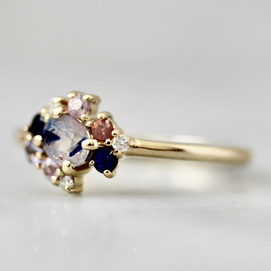 sapphire cluster ring