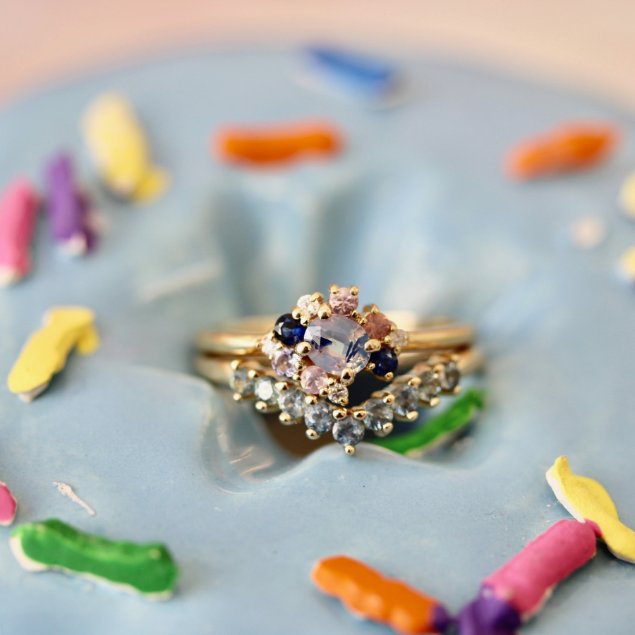 sapphire cluster ring