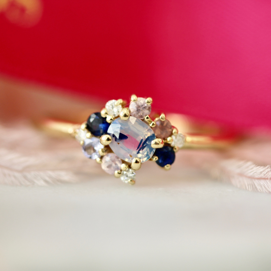 sapphire cluster ring