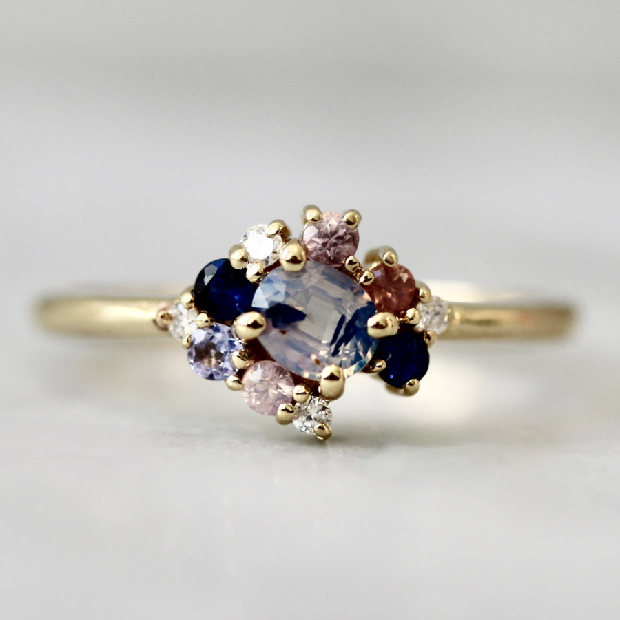 sapphire cluster ring