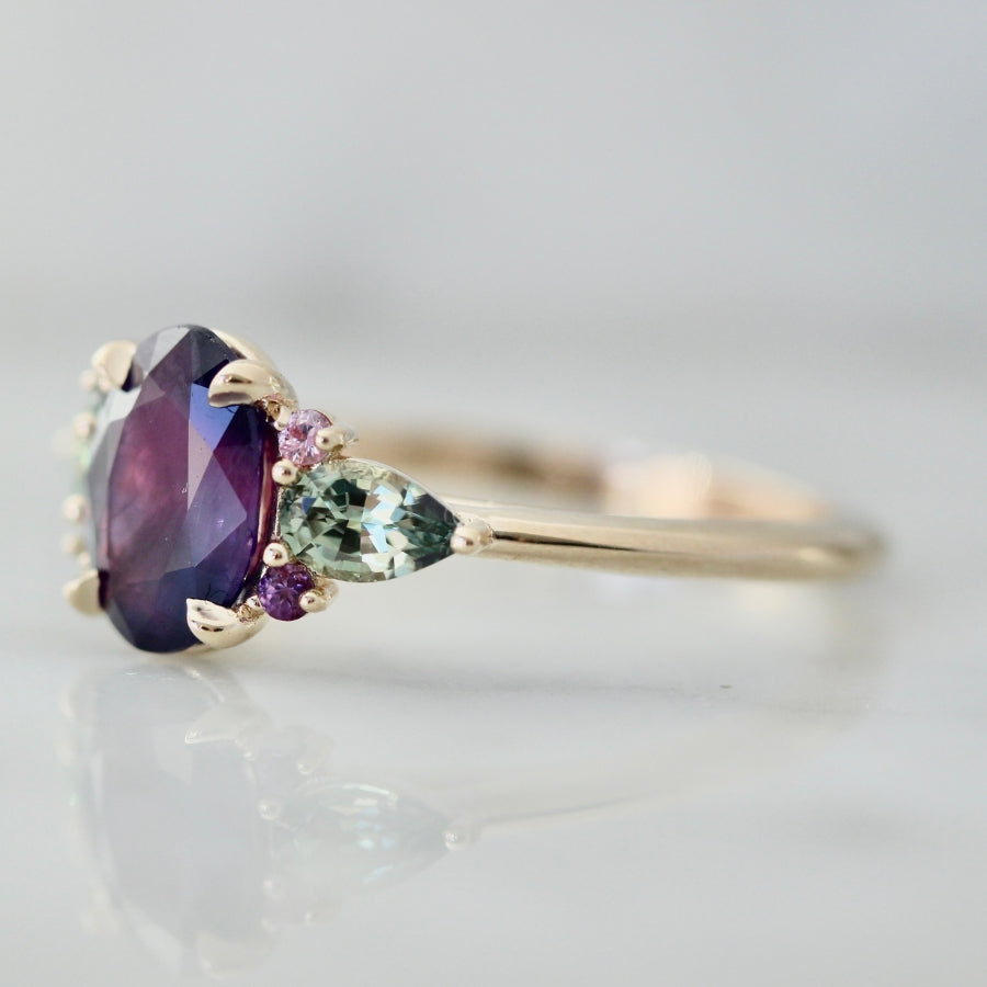 
            sapphire half halo ring